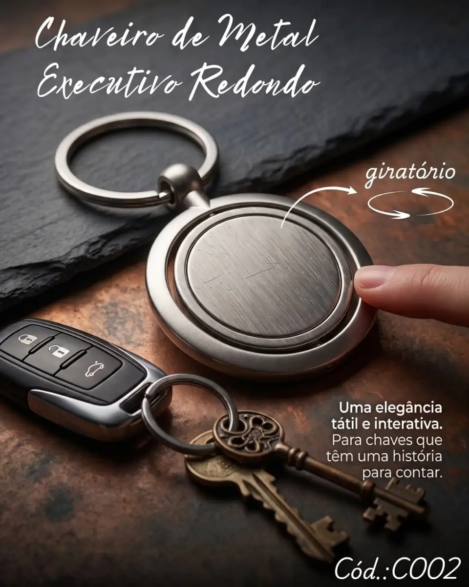 Chaveiro de Metal Executivo Redondo