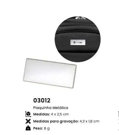 Plaquinha Metálica