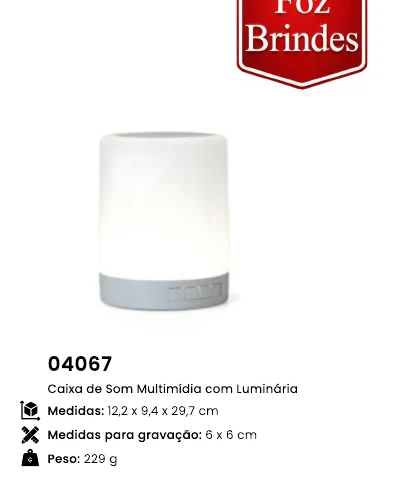 Caixa de Som Multimídia com Luminária
