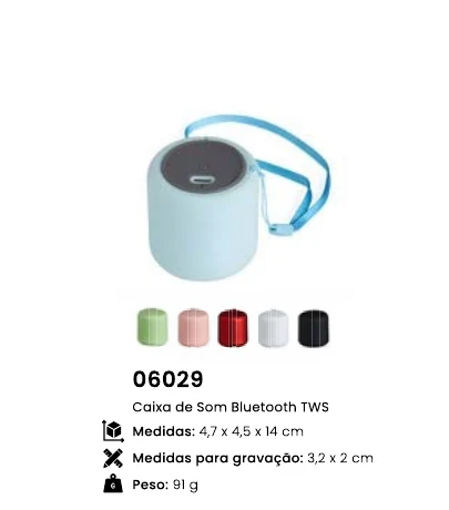 Caixa de Som Bluetooth TWS