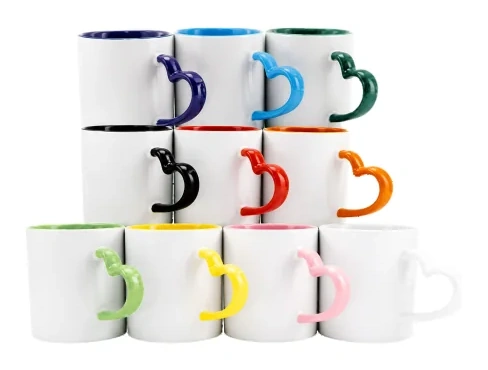 Caneca Colorida com Alça Coração