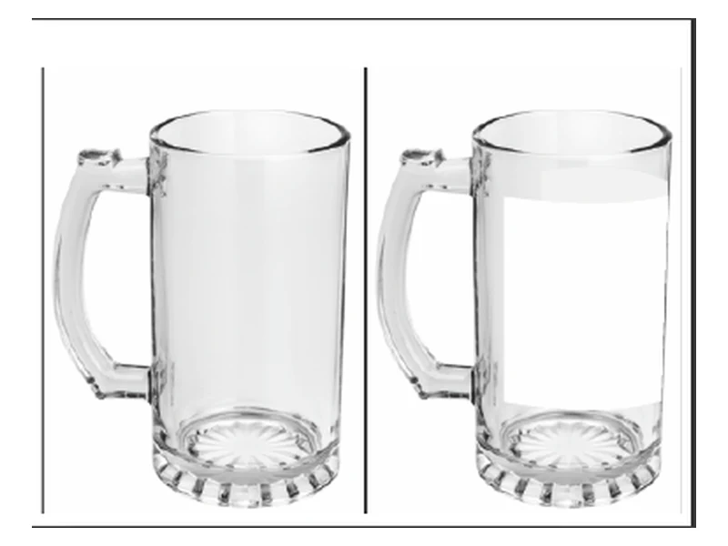Chopeira Transparente Lisa 450 ml com Tarja Branca